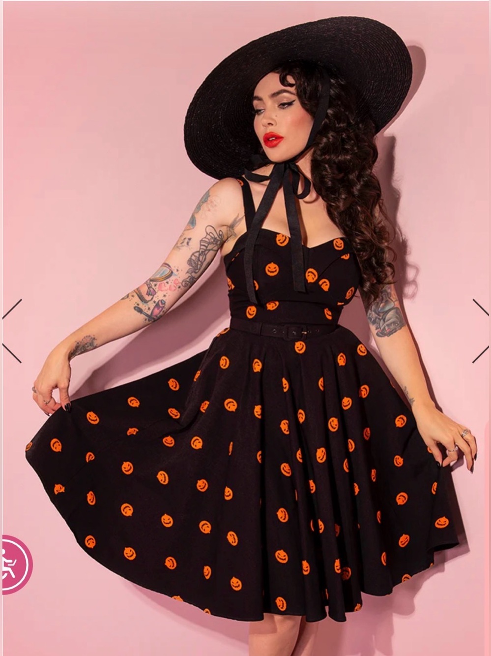 Vixen Micheline Pitt Fit-&-Flare Pumpkin Swing Dress